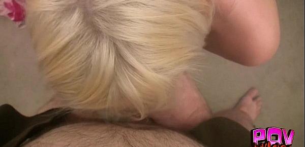  Hot Blonde Charlize Danay POV Blowjob